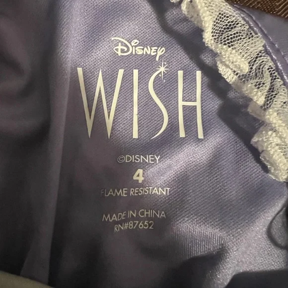 Disney Wish Asha and Magic Wishing Star Girl's Purple Satin Nightgown, 4 - Picture 3 of 3